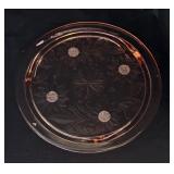 Pink Depression Glass Platters, Bowl and Trivet