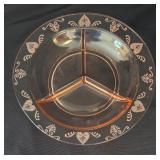 Pink Depression Glass Platters, Bowl and Trivet