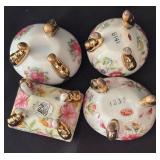 Four Lovely Little Floral Trinket Boxes