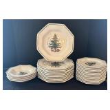 Festive Nikko Christmastime Classic Collection Dinner Plates, Salad / Dessert Plates and Bowls