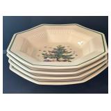Festive Nikko Christmastime Classic Collection Dinner Plates, Salad / Dessert Plates and Bowls