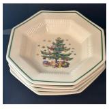 Festive Nikko Christmastime Classic Collection Dinner Plates, Salad / Dessert Plates and Bowls