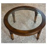 Vintage Round Glass Top Coffee Table