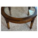 Vintage Round Glass Top Coffee Table