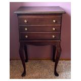 Vintage Queen Ann Style Flatware Chest / Cabinet