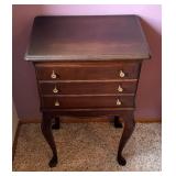 Vintage Queen Ann Style Flatware Chest / Cabinet