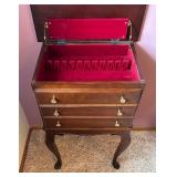 Vintage Queen Ann Style Flatware Chest / Cabinet
