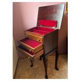 Vintage Queen Ann Style Flatware Chest / Cabinet