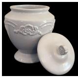Pair of White Decorative Canisters