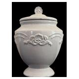 Pair of White Decorative Canisters