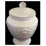 Pair of White Decorative Canisters