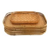 Woven Trays in Rattan or Bamboo
