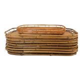 Woven Trays in Rattan or Bamboo
