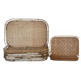Woven Trays in Rattan or Bamboo