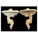 Vintage Victorian Style Wall Shelves by Syroco Wood