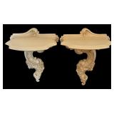 Vintage Victorian Style Wall Shelves by Syroco Wood