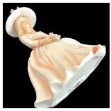 Vintage Enesco Porcelain Lady with Hat and Flowers E-1410