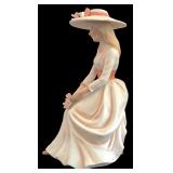 Vintage Enesco Porcelain Lady with Hat and Flowers E-1410