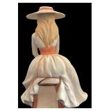Vintage Enesco Porcelain Lady with Hat and Flowers E-1410
