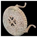 Beautiful Decor Including Cast Iron Plant Stand, Small Table Lamp and Candle Bird Cage