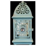 Beautiful Decor Including Cast Iron Plant Stand, Small Table Lamp and Candle Bird Cage