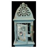 Beautiful Decor Including Cast Iron Plant Stand, Small Table Lamp and Candle Bird Cage