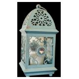 Beautiful Decor Including Cast Iron Plant Stand, Small Table Lamp and Candle Bird Cage