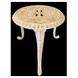 Beautiful Decor Including Cast Iron Plant Stand, Small Table Lamp and Candle Bird Cage