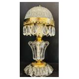 Gorgeous Vintage Crystal / Glass Decor Including Table Lamp, Paperweight, Floral Candle Holders and More