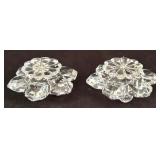 Gorgeous Vintage Crystal / Glass Decor Including Table Lamp, Paperweight, Floral Candle Holders and More