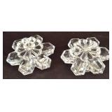 Gorgeous Vintage Crystal / Glass Decor Including Table Lamp, Paperweight, Floral Candle Holders and More