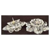 Gorgeous Vintage Crystal / Glass Decor Including Table Lamp, Paperweight, Floral Candle Holders and More