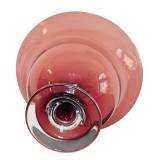 Set of Ruby Red Glass Bowl and Two Decorative Candle Holders