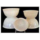 Vintage Nesting Swirl Fire King Milk Glass Mixing Bowls