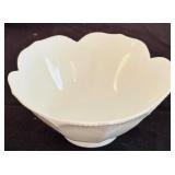 Vintage White Porcelain Lotis Flower Bowls and Spoon Set