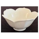 Vintage White Porcelain Lotis Flower Bowls and Spoon Set