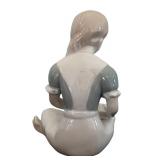 Vintage Cybis Porcelain Figurine of Alice from Alice in Wonderland Engrossed in Reading a Book