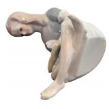 Vintage Cybis Porcelain Figurine of Alice from Alice in Wonderland Engrossed in Reading a Book