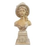 Resin Sculpture Young Social Lady Art Nouveau Bust