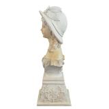 Resin Sculpture Young Social Lady Art Nouveau Bust