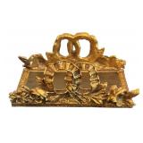Beautiful Bathroom Decor Including Brass Color Towel Holder, Trinket, Vase and More
