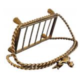 Beautiful Bathroom Decor Including Brass Color Towel Holder, Trinket, Vase and More