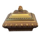 Beautiful Bathroom Decor Including Brass Color Towel Holder, Trinket, Vase and More