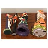 Festive Halloween Decor including Ceramic Pumpkins, Candle Holders and Figurines