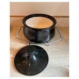Vintage Clay Casserole Pot with Holder