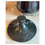 Vintage Clay Casserole Pot with Holder