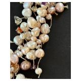 Stunning White Beaded Necklace and Earrings