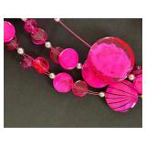 Beautiful Bright Pink Necklace and Earring Set