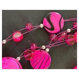 Beautiful Bright Pink Necklace and Earring Set