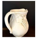 Two Grapes and Vines Whitewash Pitchers